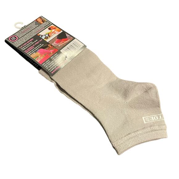 Freetoes Toeless Socks Flip Flop Pedicure Yoga Exercise Travel Gray New One Size - Picture 7 of 11